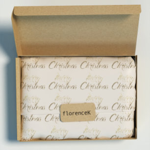 Papel De Presente Marfim Dourado do roteiro do brilho do falso do