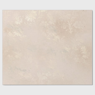 Papel De Presente Marfim e Branco Grunge Danificado Damask