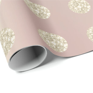 Papel De Presente Marfim Sparkly do Pastel do rosa da pérola do