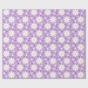Papel De Presente margarida bolinhas lilás