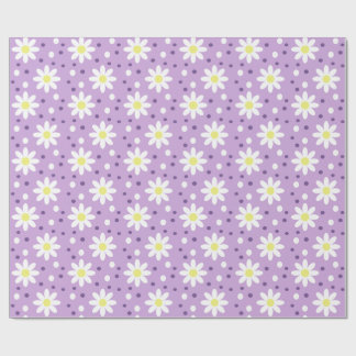 Papel De Presente margarida bolinhas lilás