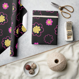 Papel De Presente Margarida Groovy.