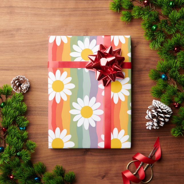 Papel De Presente Margarida retrô (Presente de Natal)