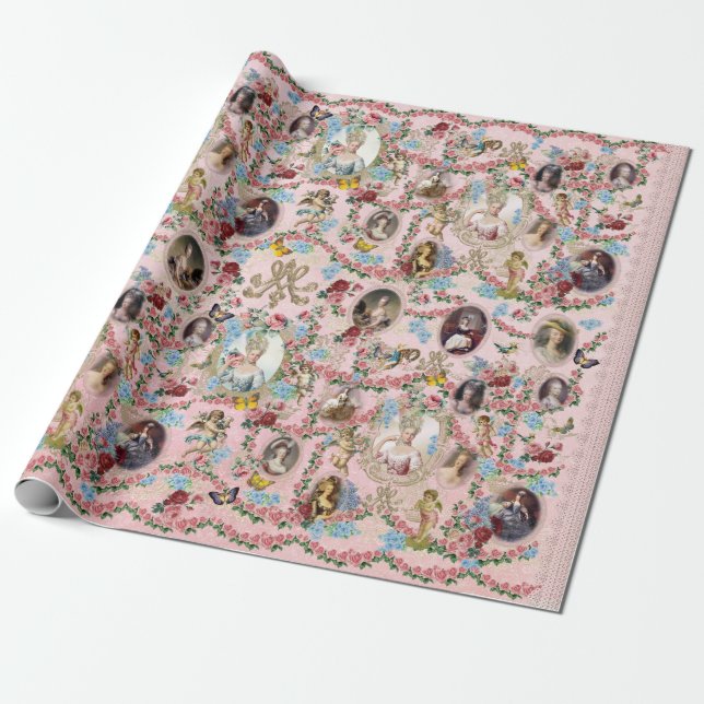 Papel De Presente Marie Antoinette Wrapping Paper Rose of Versailles (Desenrolado)