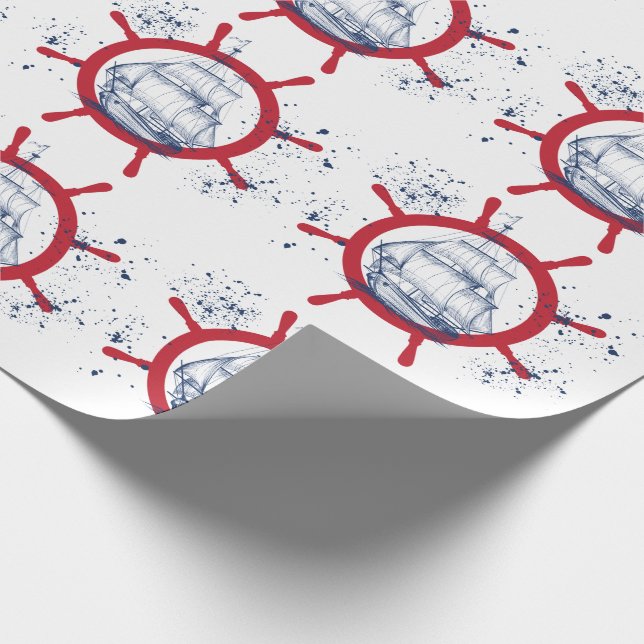 Papel De Presente Marinha Náutica (Ponta)