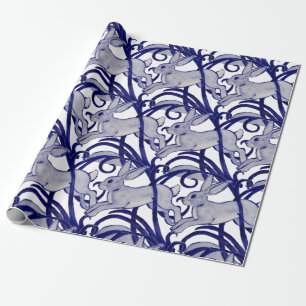 Papel De Presente Marinho Azul Coelho Branco Orelha Coelho Arte Coel
