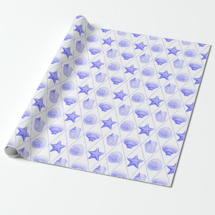 Papel De Presente Marinho Azul Costeiro Caiado