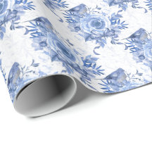 Marinho azul e rosa branca Floral