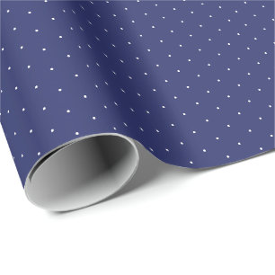 Papel De Presente Marinho chic bolinhas branco minúsculo bonito el