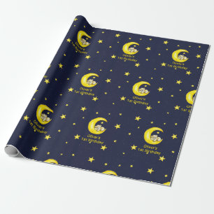 Papel De Presente Marinho de brilho Dourado Pequena Estrela Personal