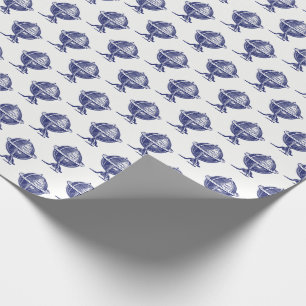 Papel De Presente Marinho de desenho do planeta Vintage