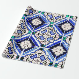 Papel De Presente Marinho de padrões espanhol russo Azulejo Azulejo