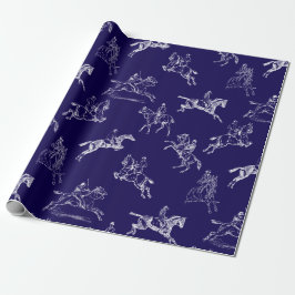 Papel De Presente Marinho Na moda moderno - Toile Anel Azul Horsebac