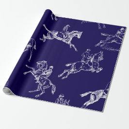 Papel De Presente Marinho Na moda moderno - Toile Anel Azul Horsebac