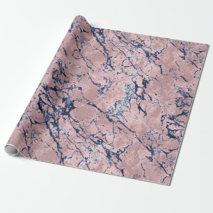 Papel De Presente Marinho rosa azul