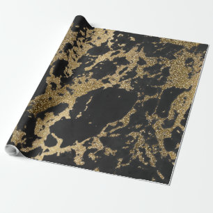 Papel De Presente Mármaco preto Dourado moderno