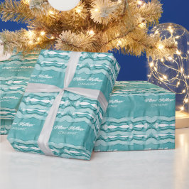 Papel De Presente Mármore Azul Claro Padrão Moderno Elegante