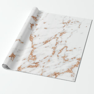 Papel De Presente Mármore branco de Carrara do brilho de cobre