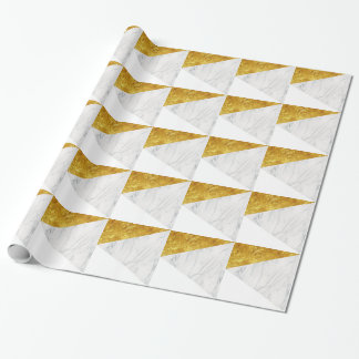 Papel De Presente Mármore branco e Dourado