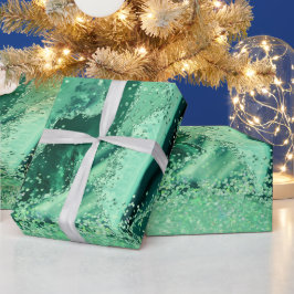 Papel De Presente Mármore de Pedra Preciosa Luxo Verde Brilho Ágata