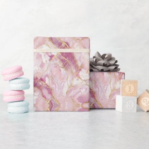 Papel De Presente Mármore de Quartzo Rosa Pálido
