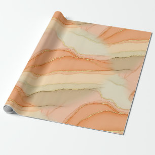 Papel De Presente Mármore Dourado Orgânico Abstrato Neutro e Aconche