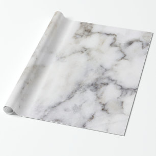 Papel De Presente Mármore Falso Branco e Cinza