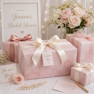 Papel De Presente Mármore Rosa Poeirento Elegante