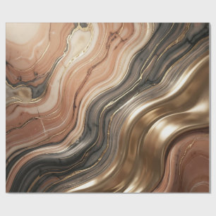 Papel De Presente Mármore Veio de Ouro de Luxo Padrão Abstrato Fluid