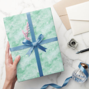 Papel De Presente Mármore Verde Menta