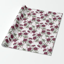Papel De Presente Maroon Rose Wedding