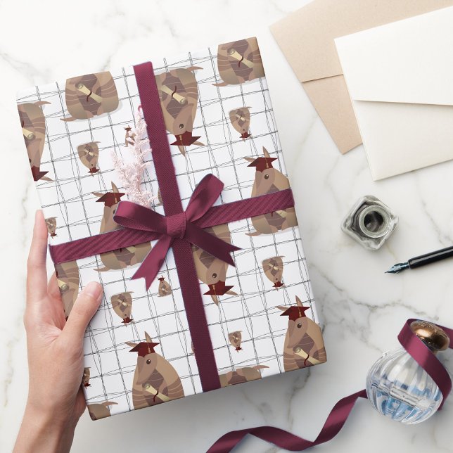 Papel De Presente Maroon Texas Formando Armadillo (Criador carregado)