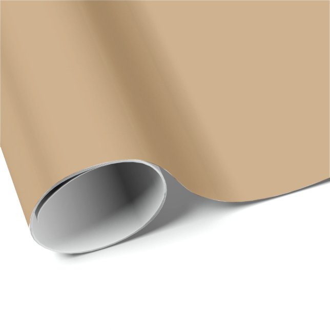 Papel De Presente Marrom Camelo Sólido (Ponta do rolo)