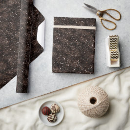 Papel De Presente Marrom Escuro de Chocolate Rico Padrão Glitter