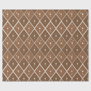 Papel De Presente Marrom Taupe Diamante Moderno Escandinavo