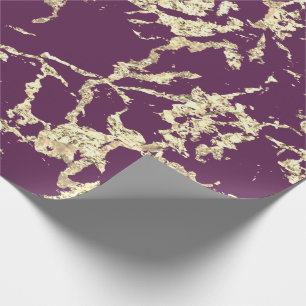 Papel De Presente Marsala Dourada Marble Cria Presente Ideia