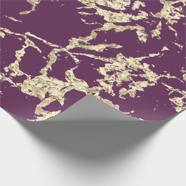 Papel De Presente Marsala Dourada Marble Cria Presente Ideia (Ponta)