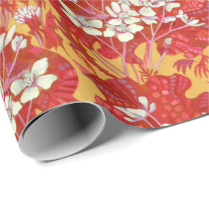 Papel De Presente Marsh Marigold Flores Selvagens Flores Vermelhas