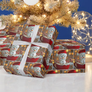 Papel De Presente Marshmallow Snowman Em Chocolate Quente