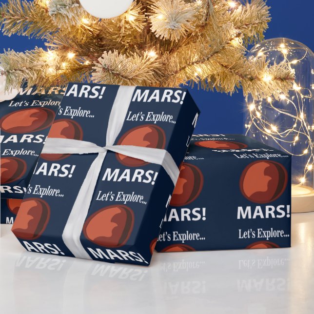 Papel De Presente Marte Vamos Explorar Marte (Feriados)