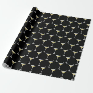 Papel De Presente Martini bebe em preto