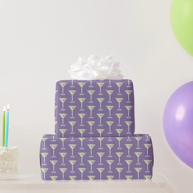 Papel De Presente Martini Bebe Em Roxo (Presentes para festas)