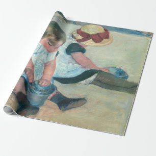 Papel De Presente Mary Cassatt - Crianças Brincando na Praia