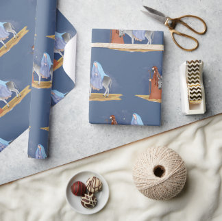 Papel De Presente Mary e Joseph Wraping de Natal