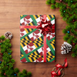 Papel De Presente Maryland Flag Merryland Christmas<br><div class="desc">A variação da bandeira colorida do estado de Maryland faz o Natal festivo enrolar com um toque de humor. Feliz [terra] Natal! Cartões correspondentes disponíveis.</div>