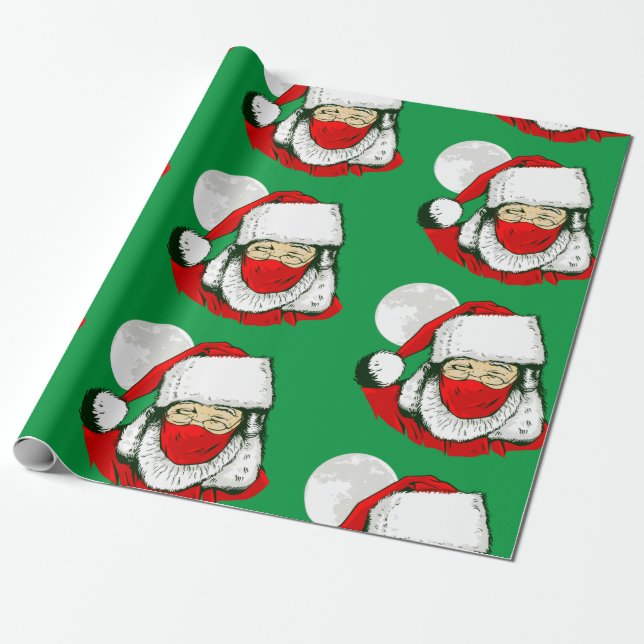 Papel De Presente máscara de natal santa claus (Desenrolado)