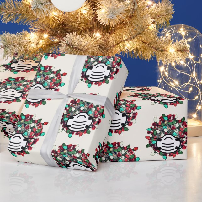 Papel De Presente Máscara de Patogénio Clássico do Cóvulo de Quarent (Feriados)