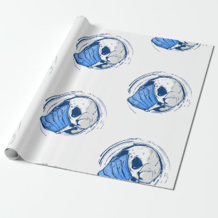 Papel De Presente máscara facial crânio gótico halloween