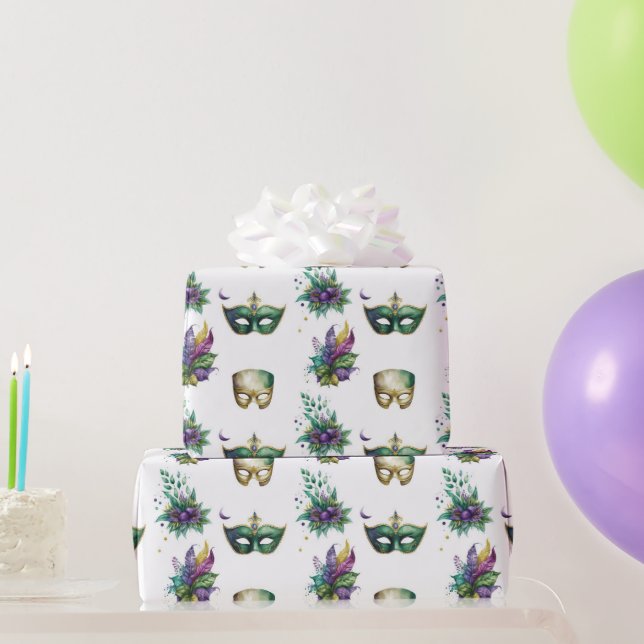 Papel De Presente Máscaras de Mardi Gras (Presentes para festas)