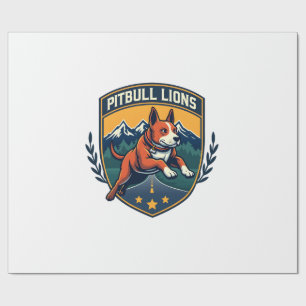 Papel De Presente Mascote Esportivo Vintage Leões Pitbull Vetor D